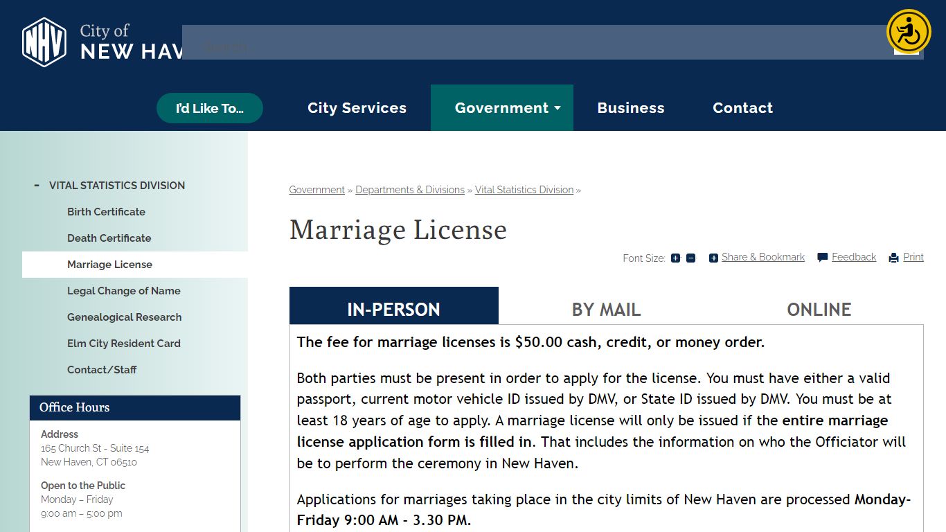 Marriage License | New Haven, CT