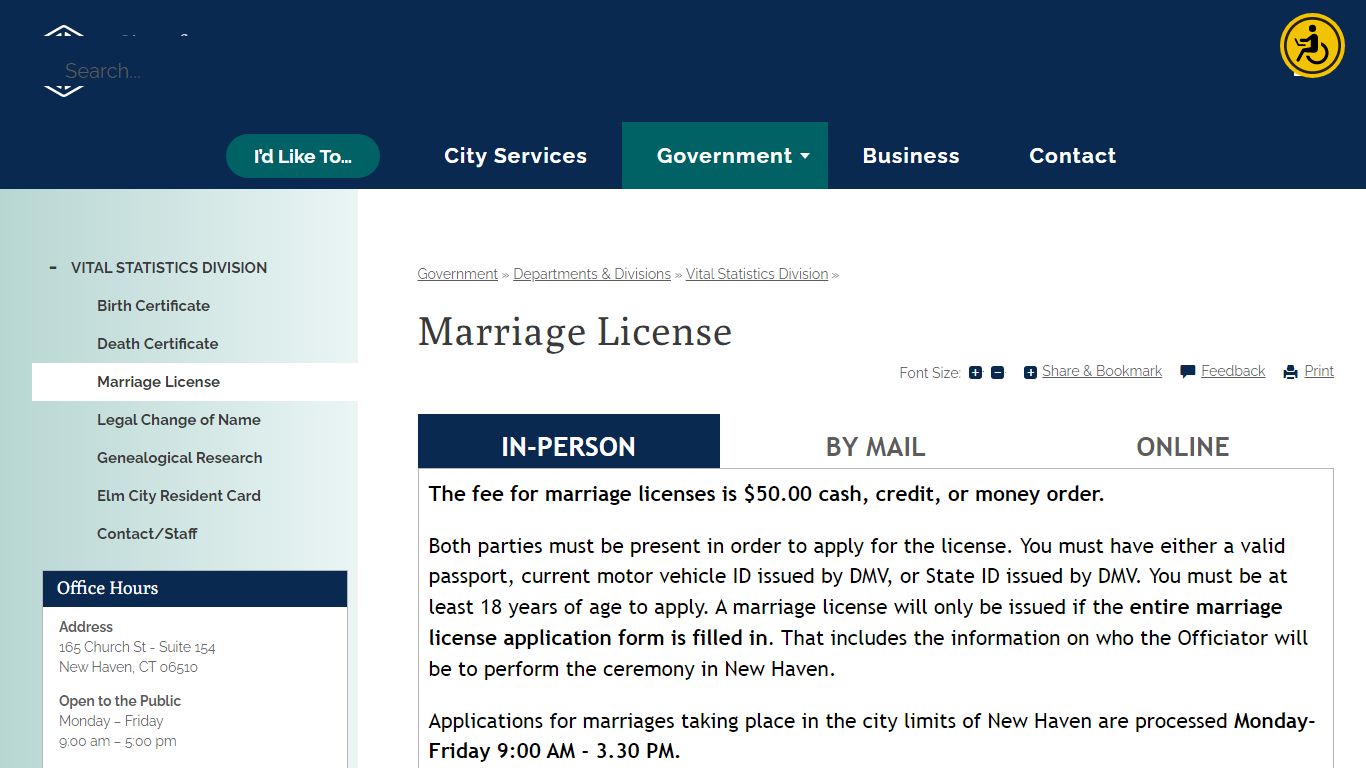 Marriage License | New Haven, CT